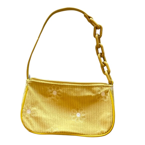 Art class Yellow Corduroy Embroidered Daisy Chain Bag Purse Excellent Condition! - Picture 2 of 6